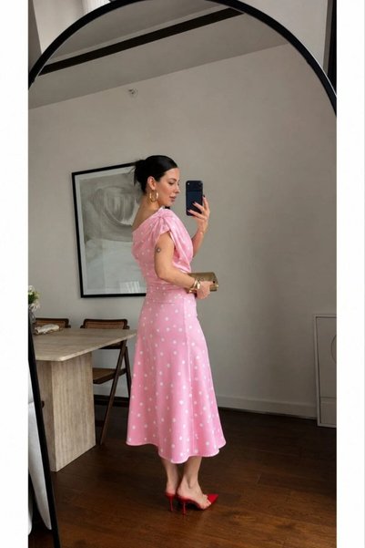the baleria Women's Off-Shoulder Polka Dot Stylish Dress