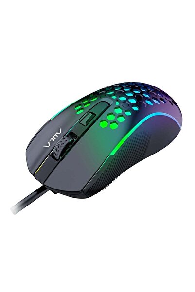 Aula ماوس ألعاب سلكي S11 – 4 أزرار، إضاءة خلفية RGB قوس قزح، ماوس بصري USB للكمبيوتر والكمبيوتر المحمول