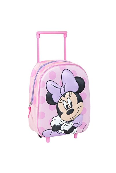 MC Micostore Σχολική τσάντα Minnie 3D, 37 εκ., 1 θήκη, τύπου τρόλερ, ροζ, 37030