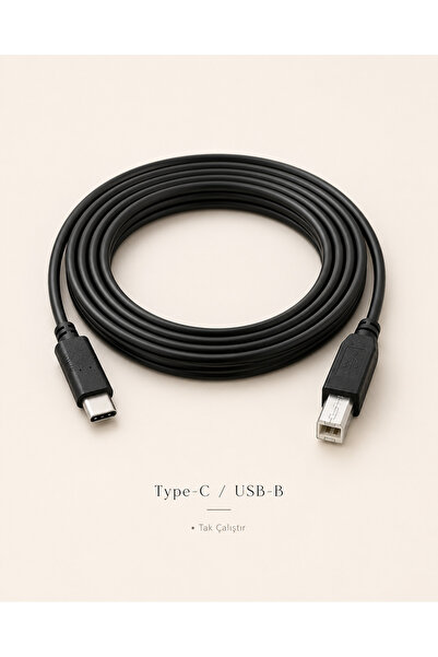 MVLH 1.5 Metre Type-C to USB-B Yazıcı Kablosu USB C Printer Kablo Tak Çalıştı...