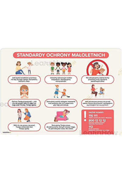 OEM Poster educațional LearnHow Standardul de protecție a minorilor A3