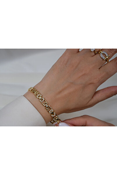 ATELİER TUĞBA BLK277 GEÇMELİ HALKA MODEL ZİRKON TAŞLI BİLEKLİK (17 cm + 2 cm ...