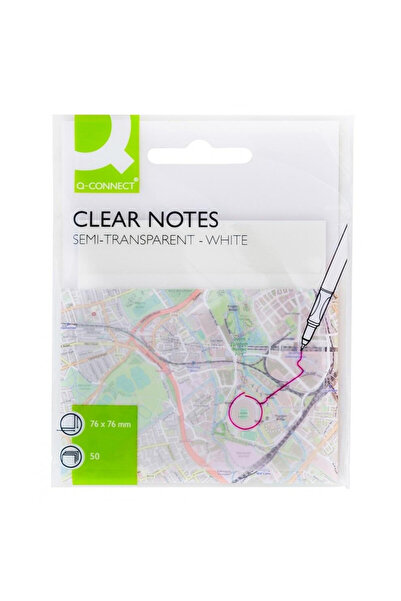 OEM Q-Connect Blocnotes autoadeziv 76×76 mm semitransparent alb 50 bucăți.