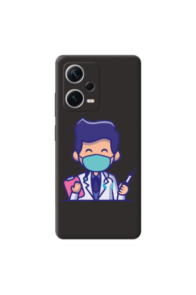 Other Xiaomi Poco X5 Specialist Doctor Black Colored Silicone TPU Θήκη