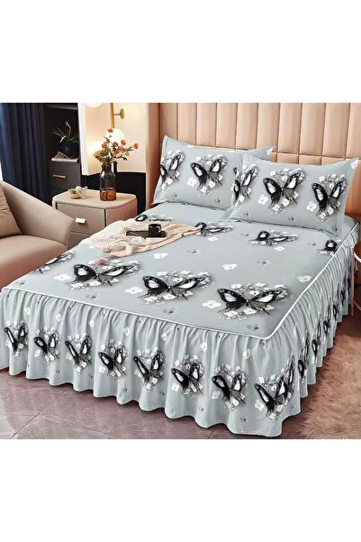 Truva Home Lenjerie Finet Pucioasa | 3 Piese cu Cearceaf cu Elastic și Volane...