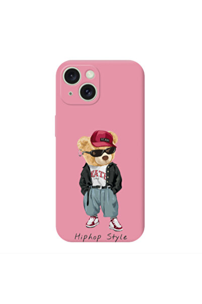 Other Apple iPhone 15 Plus Hip hop style Pink Colored Silicone TPU Θήκη