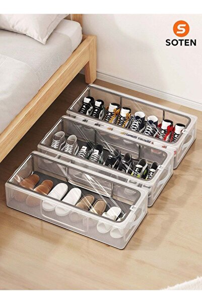 Generic SOTEN 2 Pcs Shoe Rack Shoe Cabinet with Reinforced Steel Frame, Folda...