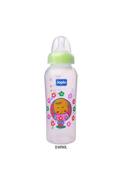 Japlo زجاجة رضاعة مستديرة من نوع Botol Susu مع حلمة سيليكون خضراء صالحة للطعا...
