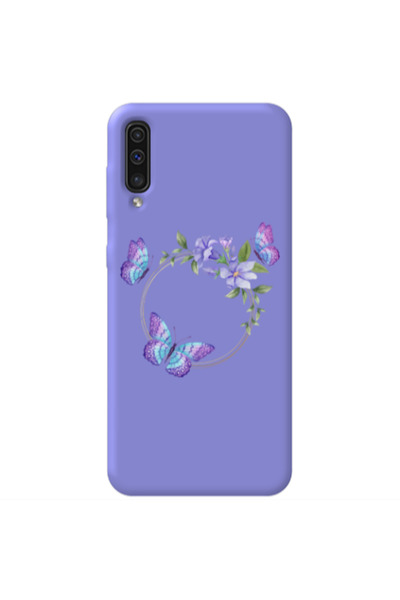 Other Samsung A70 Butterfly on the ring Purple Colored Silicone TPU Θήκη