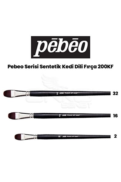 Pebeo 200KF serisi Kedi Dili Kaliteli Sentetik Fırça No:2 Yağlı,guaj,akrilik ...