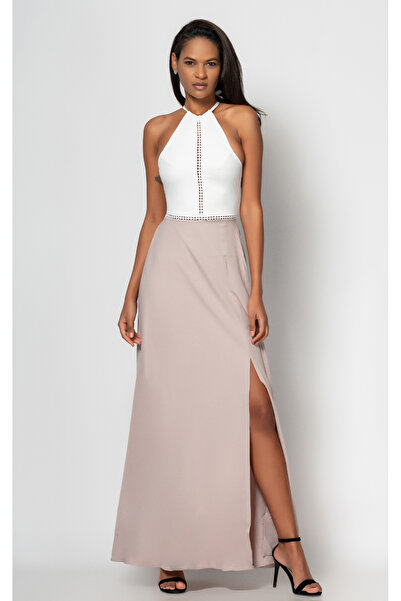 FIRST STYLE Turkish Short Dress in Beige Color