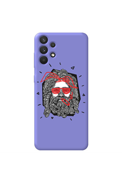 Other Samsung A32 4G Cool glasses Purple Colored Silicone TPU Θήκη