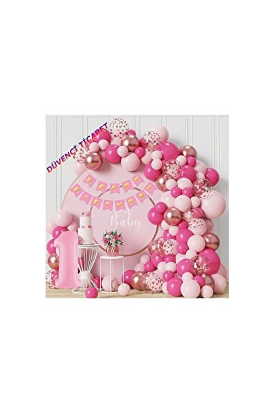 Empressco Colorful 1St Birthday Balloon Set, Fuchsia and Pink Colors