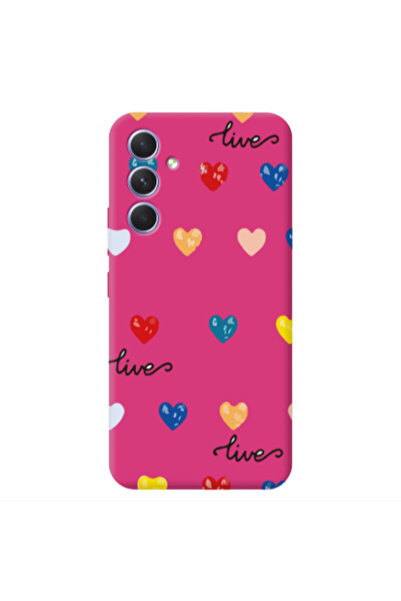 Other Samsung A54 Heart Lives Fuchsia Colored Silicone TPU Θήκη