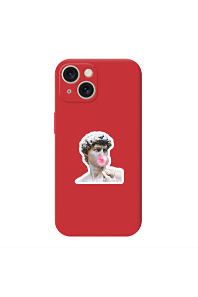 Other Apple iPhone 15 Plus Bubble Red Colored Silicone TPU Θήκη
