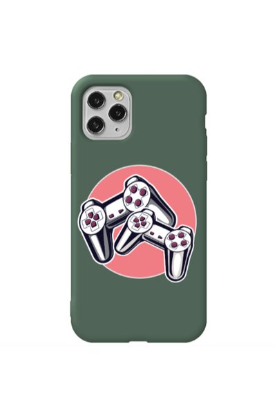 Other Apple iPhone 11 Pro Max Retro Joysticks Dark Green Colored Silicone TPU...