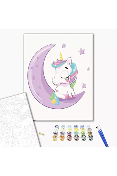 MC Micostore Paint by numbers Top Bottom Set 30x40cm, Brushme - Unicorn on th...