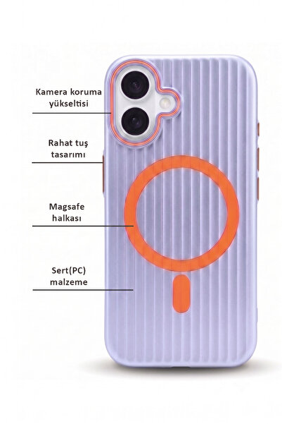 CEPSTOK iPhone 16 Kılıf Magsafe Wireless Şarj Özellikli Slimfit İnce Sert Pc Kapak