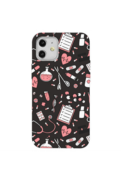 Other Apple iPhone 12 Laboratory Black Colored Silicone TPU Θήκη