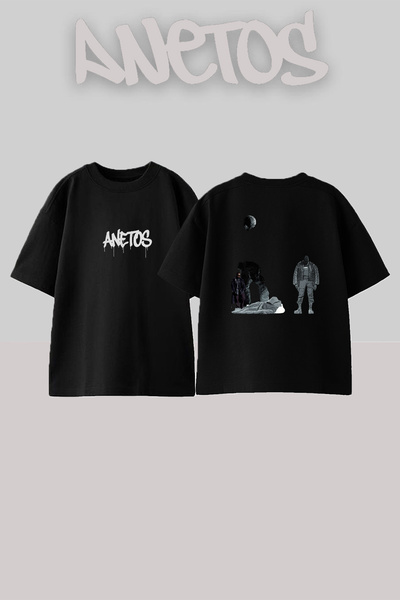 Anetos Ye Donda_1 Design Printed Unisex Oversize Black Tshirt