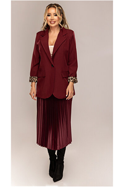 OEM Elegant long burgundy jacket, L/XL