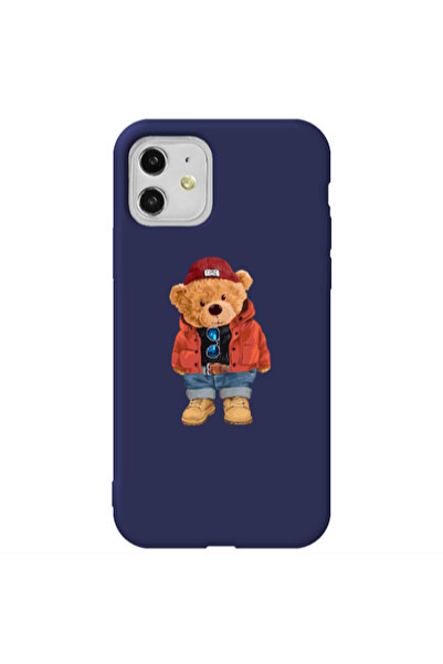 Other Apple iPhone 11 Bear in a hat Dark blue Colored Silicone TPU Θήκη