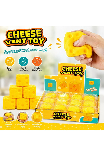 OEM Antistress Toy Cheese Silicone 5x5x5cm – Cheese Vent Toy, Soft, Stretchy ...