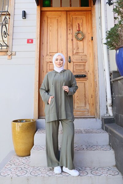 NİSUM MODA Zippered Hooded Modal Set