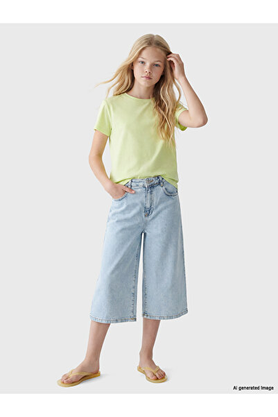 LC Waikiki Floral Embroidered Girls' Jean Shorts