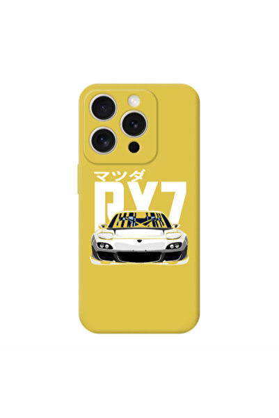 Other Apple Iphone 16 Pro Max Car Rx7 Yellow Colored Silicone TPU Θήκη