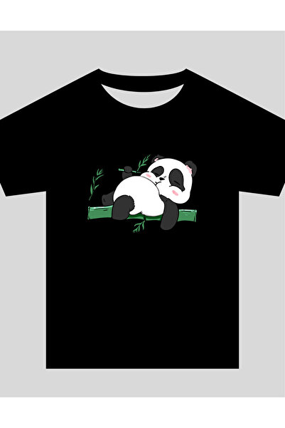 TİMİSİVA Children's Printed Crew Neck Short Sleeve Black T-Shirt
