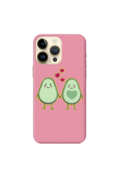 Other Apple iPhone 13 Pro Max Avocados Pink Colored Silicone TPU Θήκη
