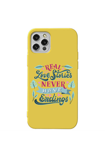 Other Apple iPhone 12 Pro Max Love Stories Yellow Colored Silicone TPU Θήκη