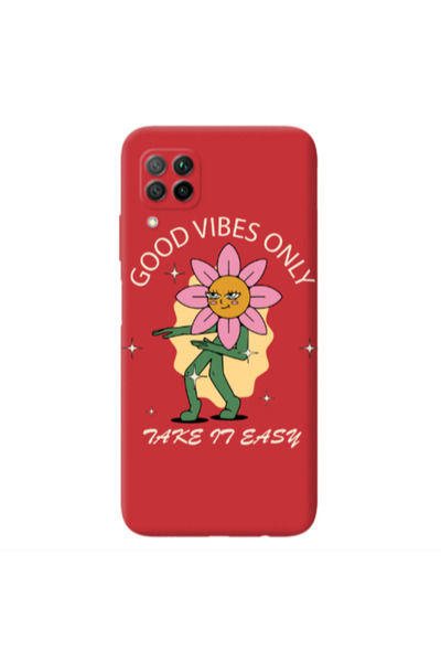 Other Huawei P40 Lite Good Vibes Only Red Colored Silicone TPU Θήκη