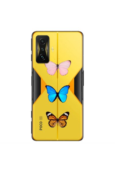 Other Xiaomi Poco F4 Gt Triple Butterfly Transparent Silicone TPU Θήκη