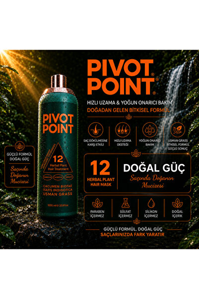 PIVOT POINT 12 Bitkili Brezilya Saç Keratini 1000 ml | Profesyonel Keratin Ba...