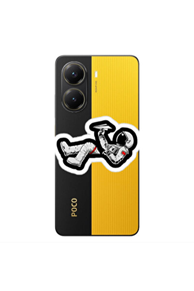 Other Xiaomi Poco X7 Pro Astronaut flies a plane Transparent Silicone TPU Θήκη
