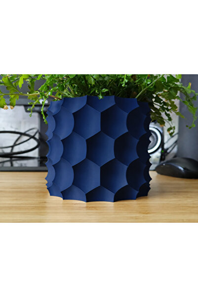 MYE TEKNOLOJİ Modern Geometrik Dekoratif Saksı – 3D Baskı Masaüstü Bitki Saksısı
