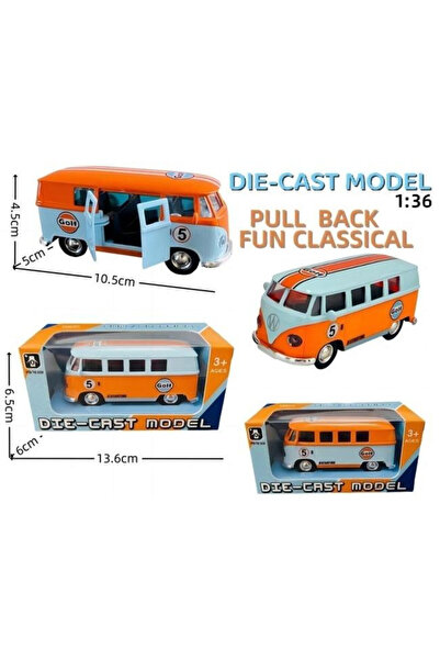OEM Merkpol VW Bus T1 model Gulf metalic 1:36 cu tracțiune pull back
