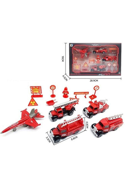 OEM Set vehicule de pompieri/masinute Merkpol, metalice, cu mecanism pull-bac...