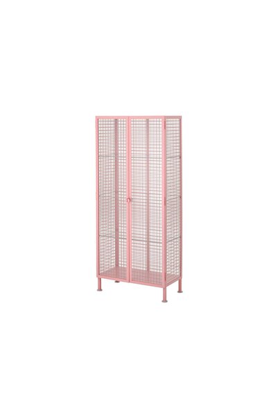 IKEA vitrin, açık pembe, 73x36x160 cm