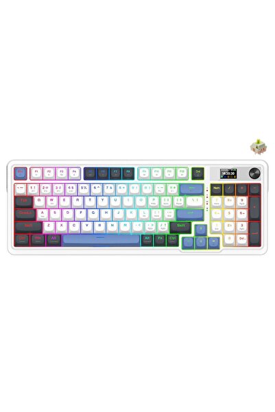 REDRAGON Tastatura gaming mecanica Bluetooth cu si fara fir Galatin Pro alba ...