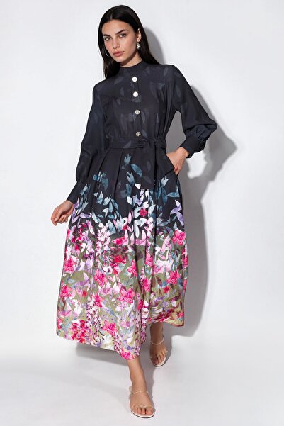 Hiccup Msn Floral Patterned Belted Long Dress