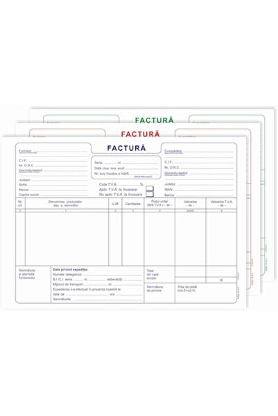 OEM Factură fiscală (cu TVA) A5, fără carbon, 3 exemplare