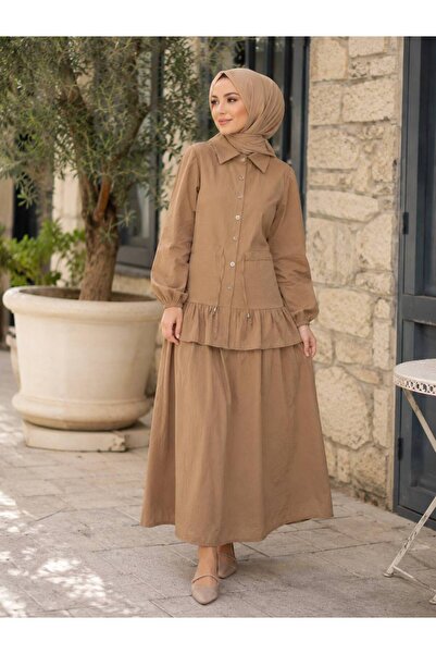 Butik Kadın Kupra Etekli Tesettür Takım