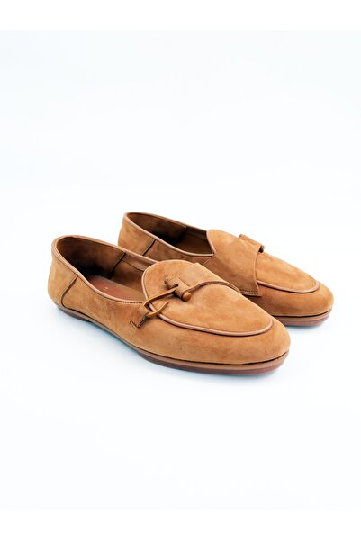 Tenau Women's Genuine Leather Ballerinas Tan