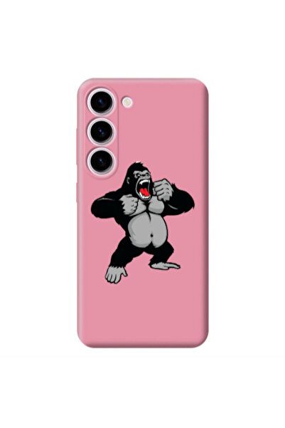 Other Samsung S23 Angry Gorilla2 Pink Colored Silicone TPU Θήκη