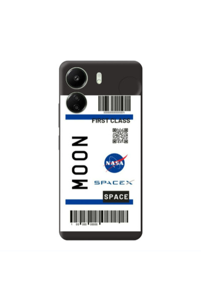 Other Xiaomi Redmi 13C Moon spacex Black Colored Silicone TPU Θήκη