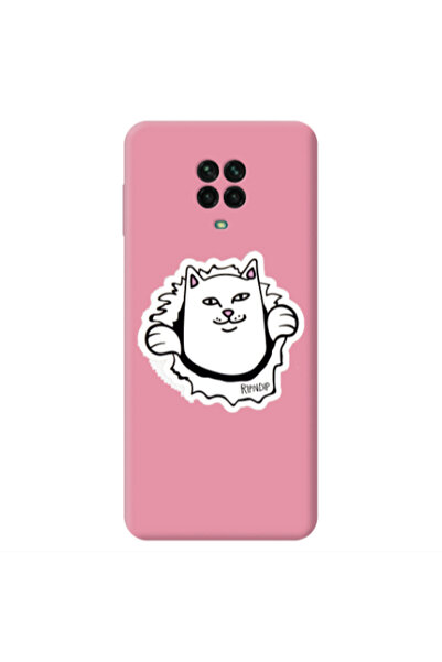 Other Xiaomi Redmi Note 9 Pro White cat Pink Colored Silicone TPU Θήκη