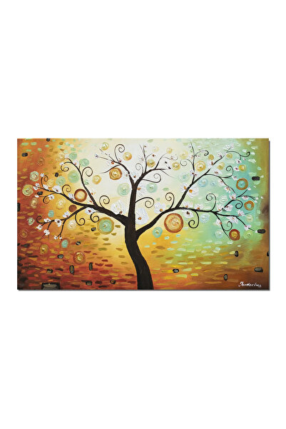 artnova Tablou pictat manual living, dormitor, Copac inflorit, copacul vietii...